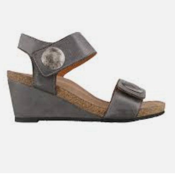 Taos Womens Carousel 3 Comfort Hook&loop Wedge Leather Sandals shoes  39/8-8.5 - Picture 1 of 14